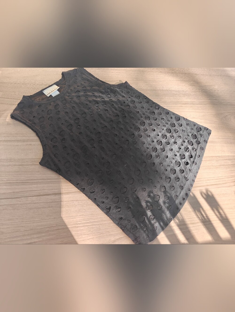 Vintage Black Mesh Top S